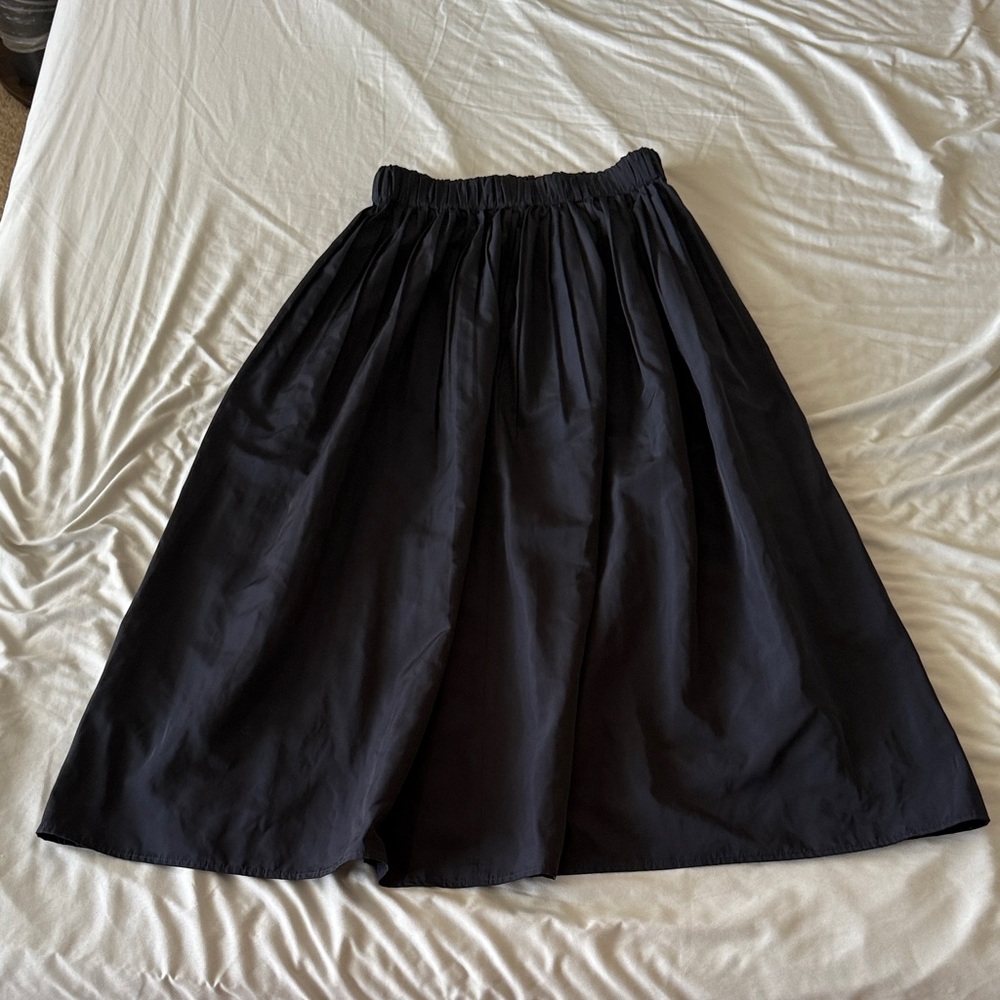 Uniqlo Navy Full A-Line Midi Skirt